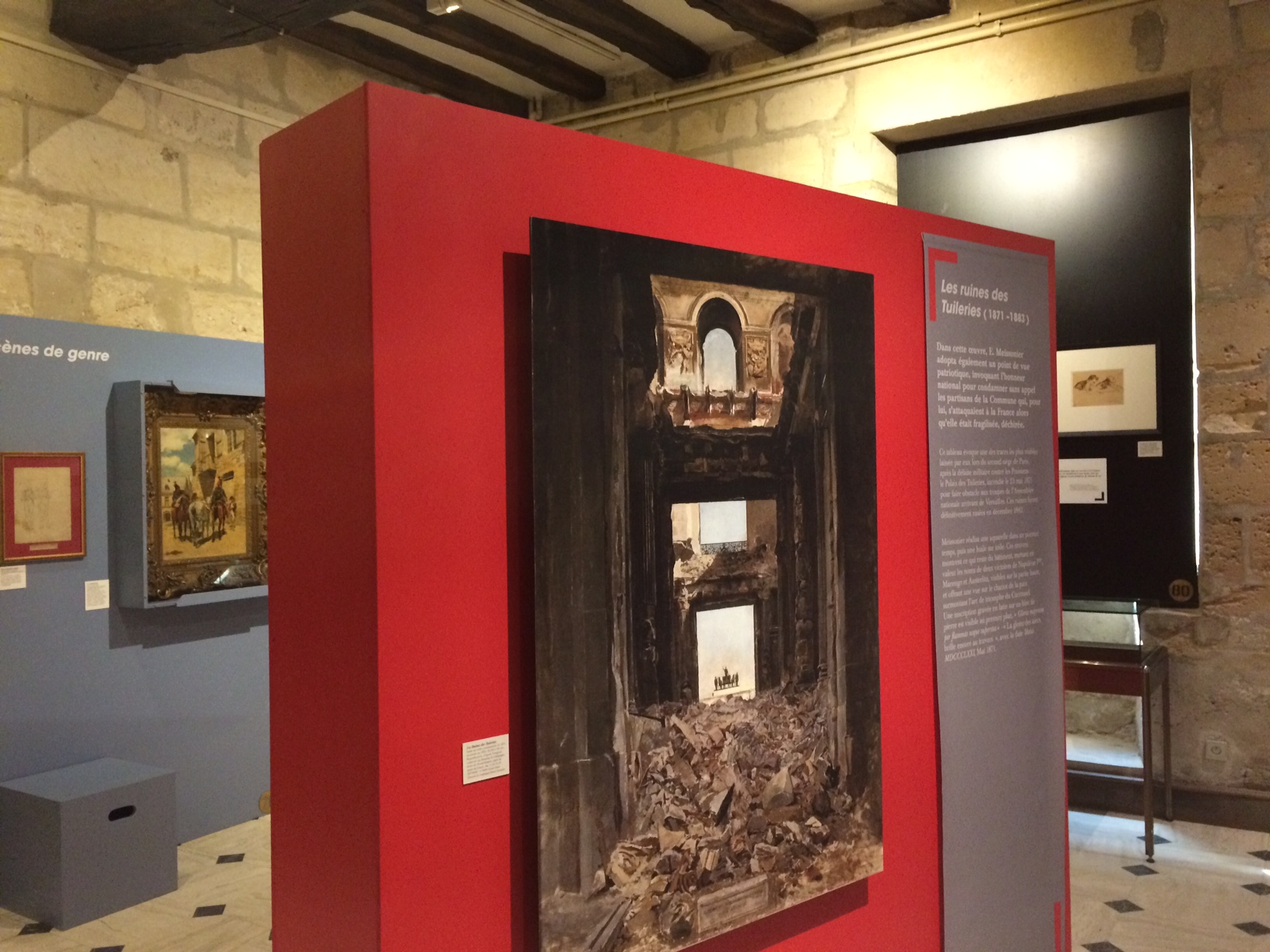 Une des salles de l'exposition "Meissonier, un certain regard" au prieuré royal de Poissy. DR